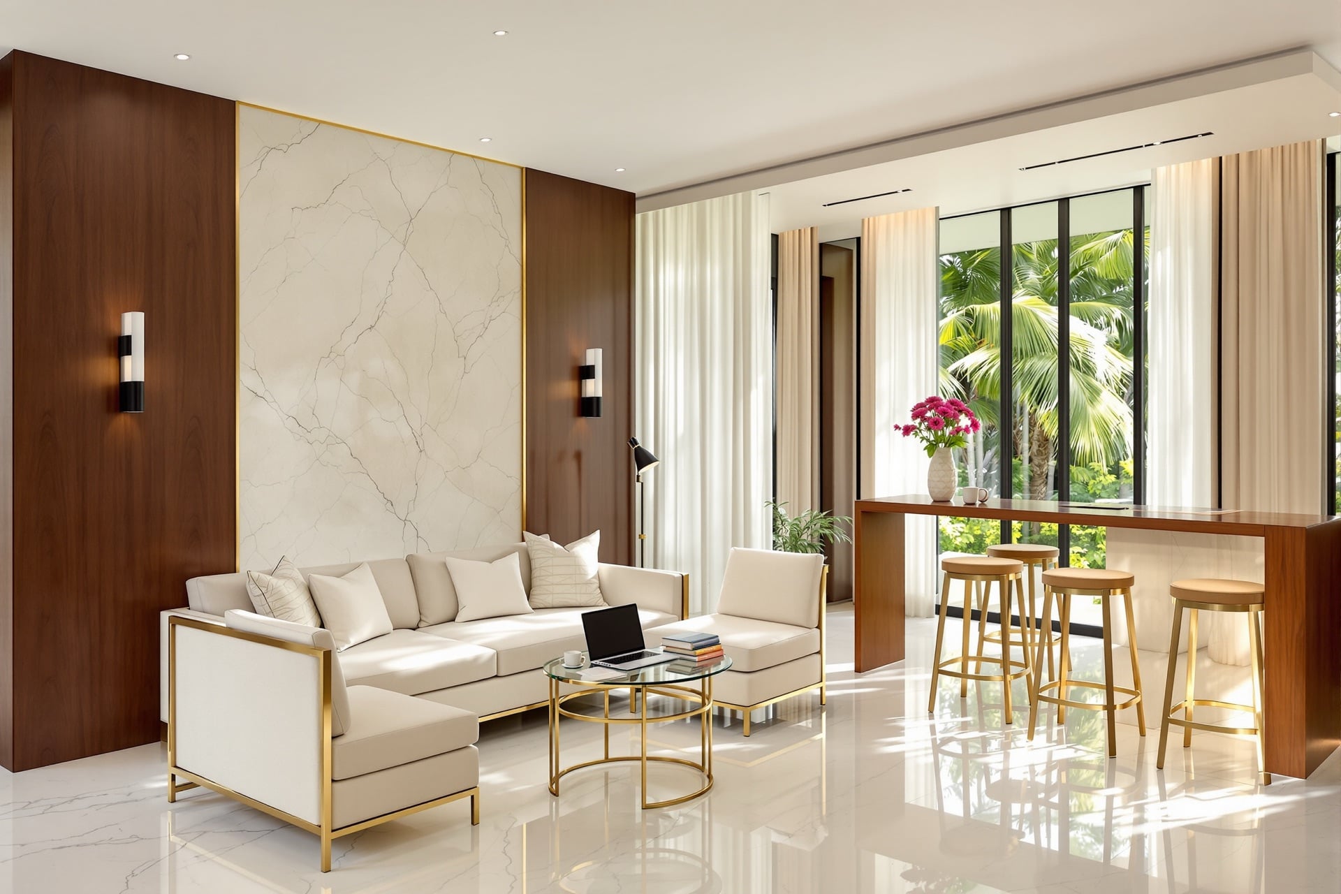The work lounge at Sree Raaga Resorts, as designed